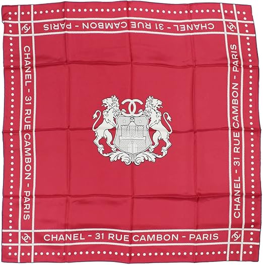 CHANEL スカーフ 85×90 シャネル CHANEL スカーフ ココマーク ブラウン 茶 チェーン