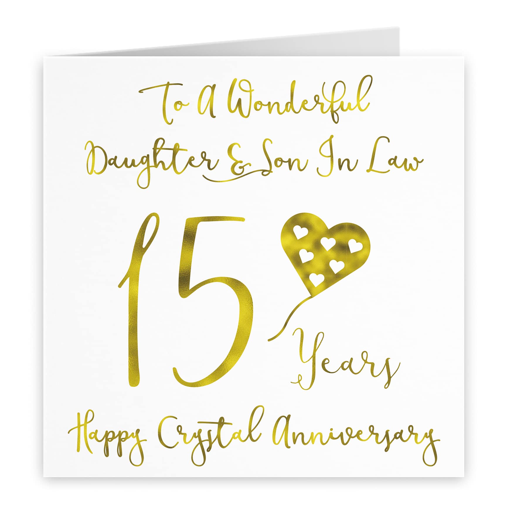 Hunts England, Daughter And Son In Law 15th Anniversary Card, To A Wonderful Daughter & Son In Law, 15 Years - Image 2