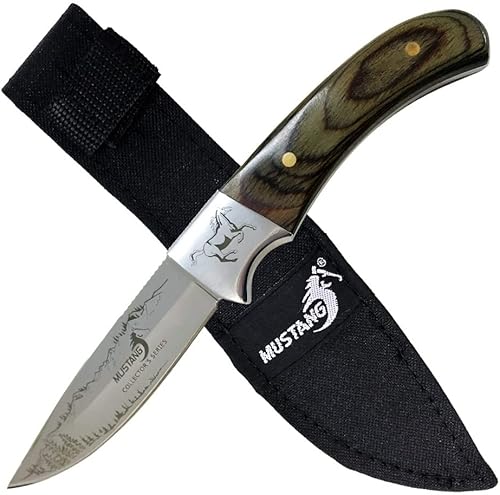 Fury Mustang Wildlife Collector's Series Cuchillo de hoja fija con funda de nailon, 8 pulgadas