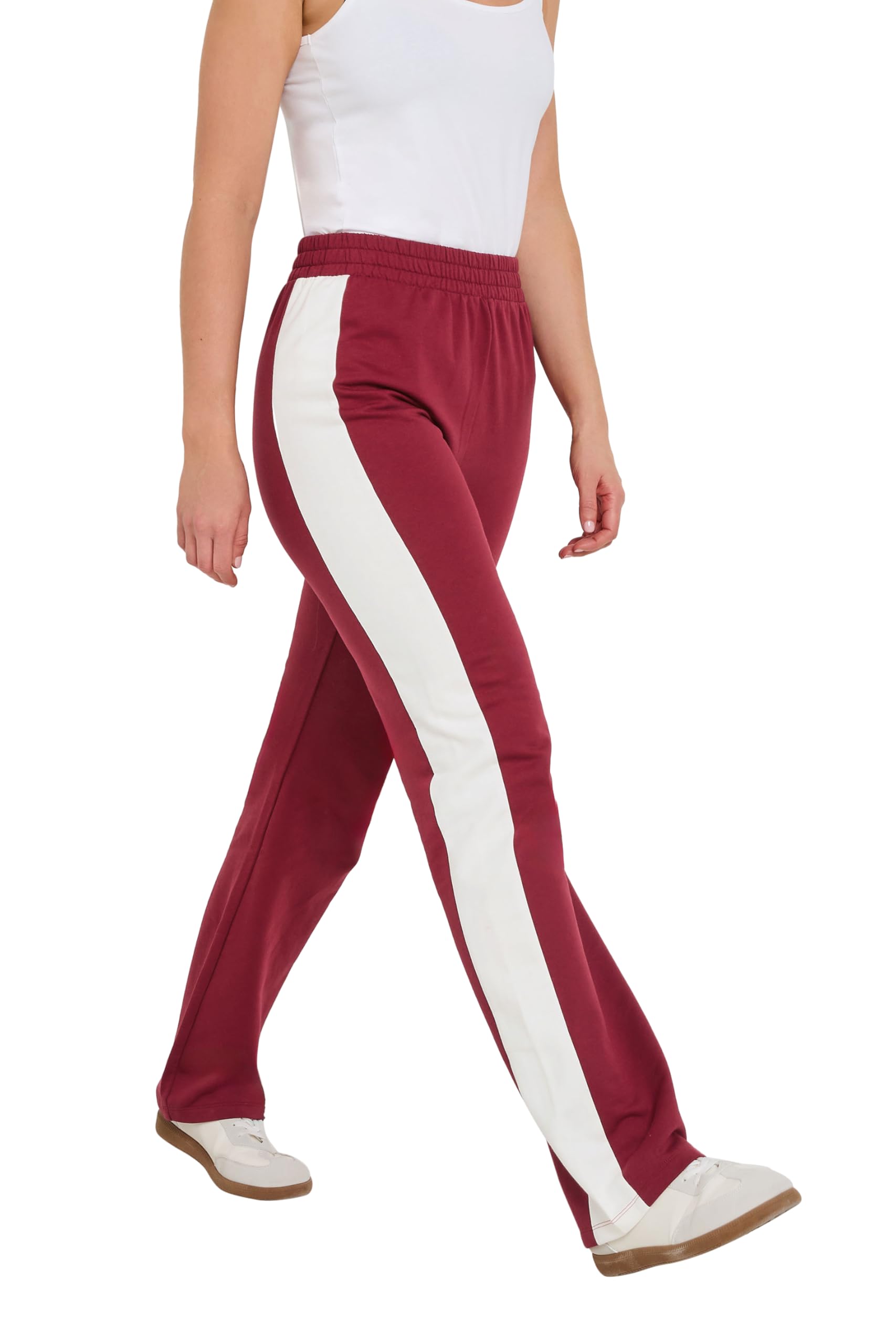Long Tall Sally - LTS Tall Side Stripe Fitted Straight Leg Joggers - Women's Red