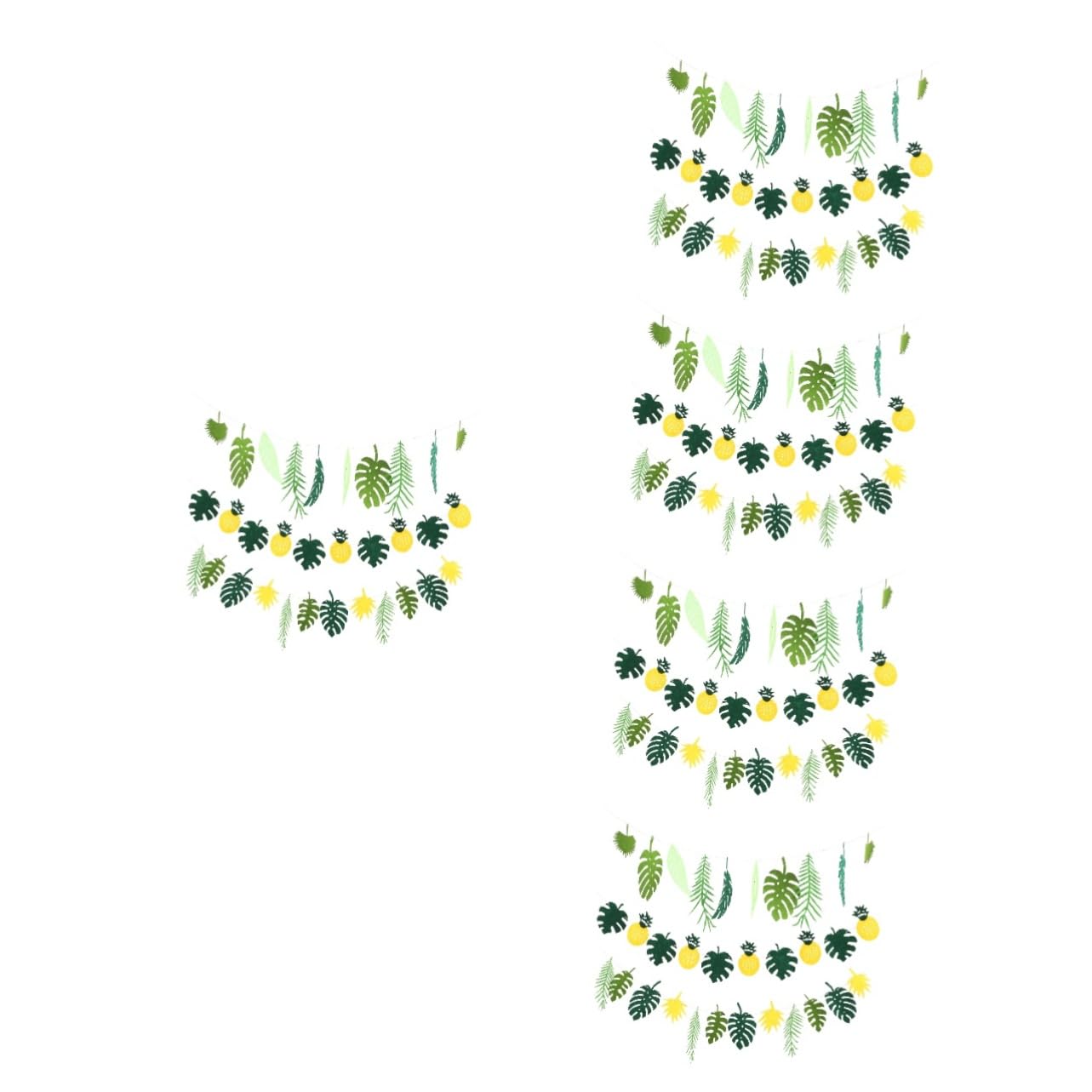 HANABASS 5sätze Tropisches Palmblätter Banner Teiliges Für Hawaiianische Themenpartys Inklusive Großer Und Kleiner Sowie Ananas-Design Aus Geruchlosem Filz Für Sommerfeste Und