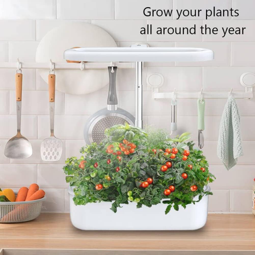 8 Pods Hydroponics Growing System Greenhouse Vertical Tower Indoor Herb Garden with Grow Light Plants Germination Kit 2.5L Tank Height Adjustable Automatic Timer(No Seed, No Nutrient)