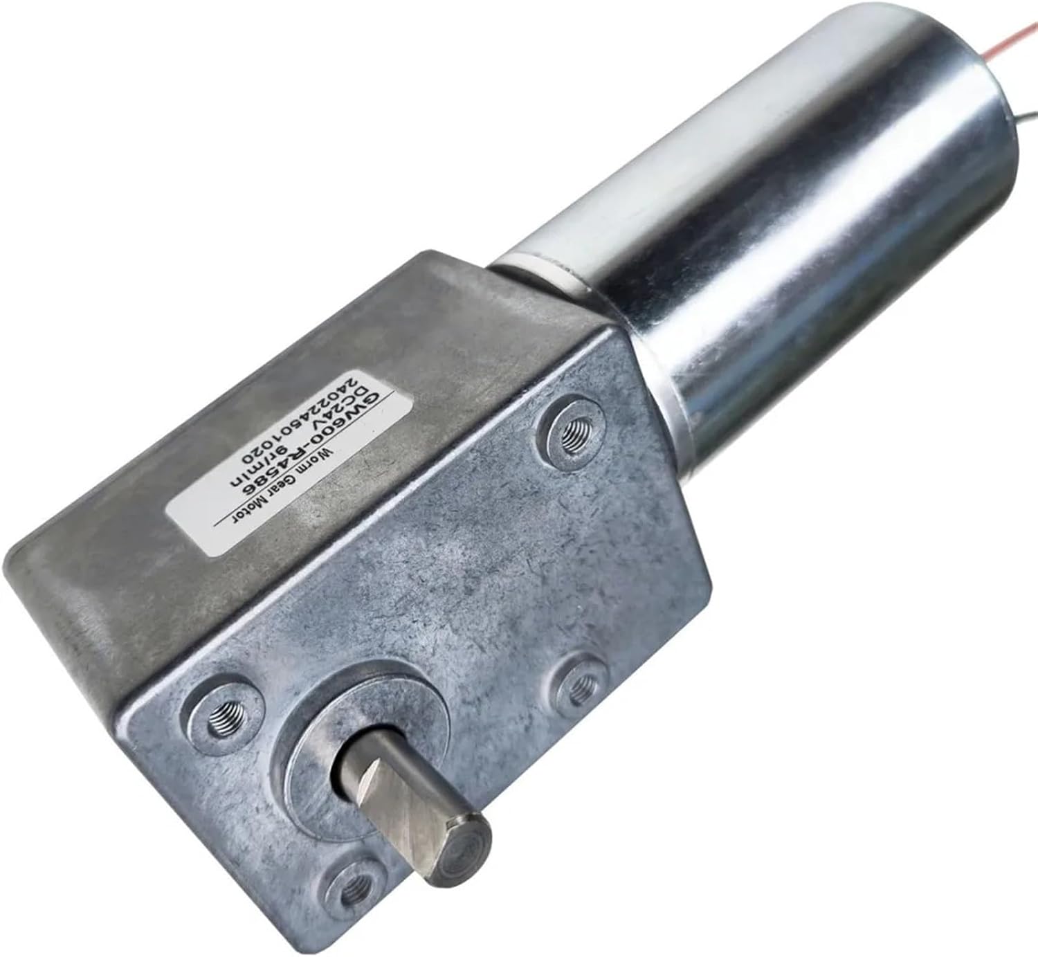 1pc GW600 12V 24V DC Tail Shaft for Encoder Worm Gear Motor Electric Engine Worm Reducer Low Speed High Torque for Robot Lift car(Shaft Length 35mm,100_12V)