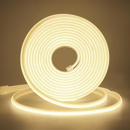 XUNATA COB - Tira de luces LED de neón de 9.84 pies, 110 V 288 LEDsm, tira de luces LED FCOB impermeable, flexible, súper brillante, tira de neón de