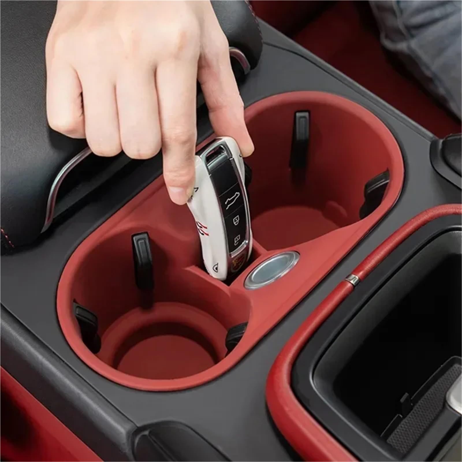 Ochrona Podłokietnika Pasuje do Porsche Pasuje do Cayenne Pasuje do Macan Uchwyt na butelkę w konsoli środkowej Antypoślizgowy organizer na napoje Skórzana poduszka na podłokietniki(B for 14-24)