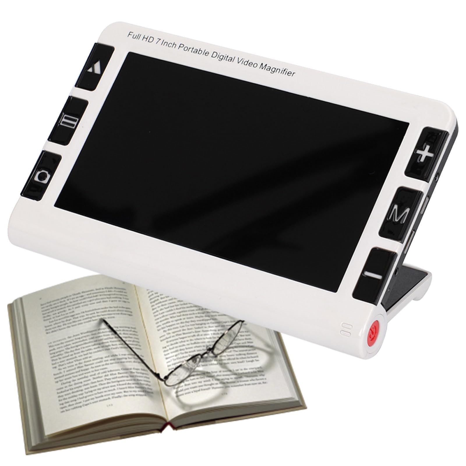 Lupa digital rectangular grande de 7 pulgadas, doble lente 2X-32X, lupa de lectura para personas mayores con baja visión, lupa portátil