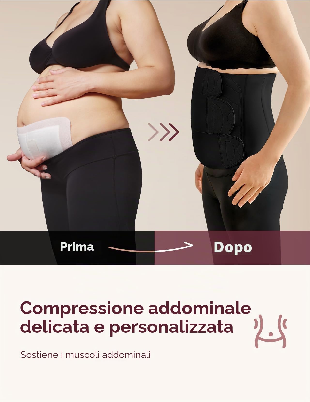 Momcozy Ergowrap Cintura Post-Parto, Compressione 3D & Supporto Dorsale per la Rigenerazione Post-Cesare, Fascia Addominale Senza Cuciture per la Vita Quotidiana & lo Sport, Shapewear Postpartum