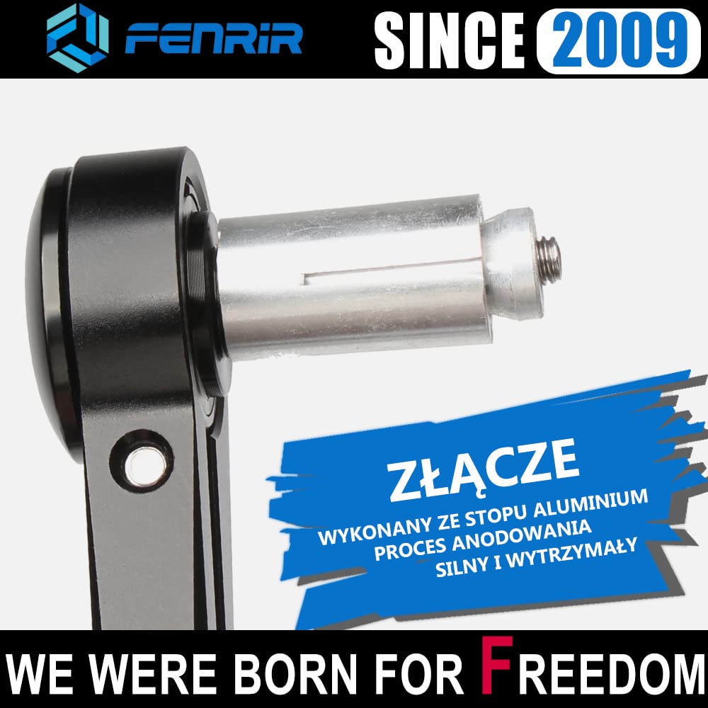 FENRIR E24 lusterko kierownicy motocykla wsteczne na kierownicę lusterko boczne sprawdzone pod kątem ochrony przed oślepieniem czarne aluminium CNC do rowerów typu Naked sport klasyczne Cafe Racer