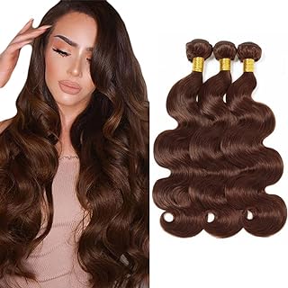 #4 Brown Bundles Human Hair Body Wave Bundles 22 24 26 Inch Unprocessed Brazilian Virgin Remy Hair 3 Bundle Chocolate Brown Body Wave Human Hair Extensions 50 Gram Per Bundle