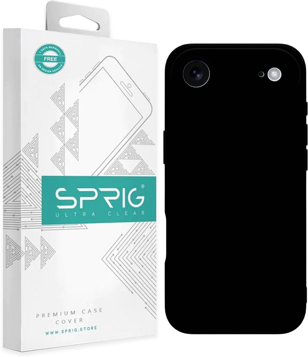 SPRIG Compatible with iPhone 17 Air Premium FlexTone Back Cover Drop Tested Shock Proof Mobile Case for Men, Women, Boys and Girls with Camera Protection (Black)