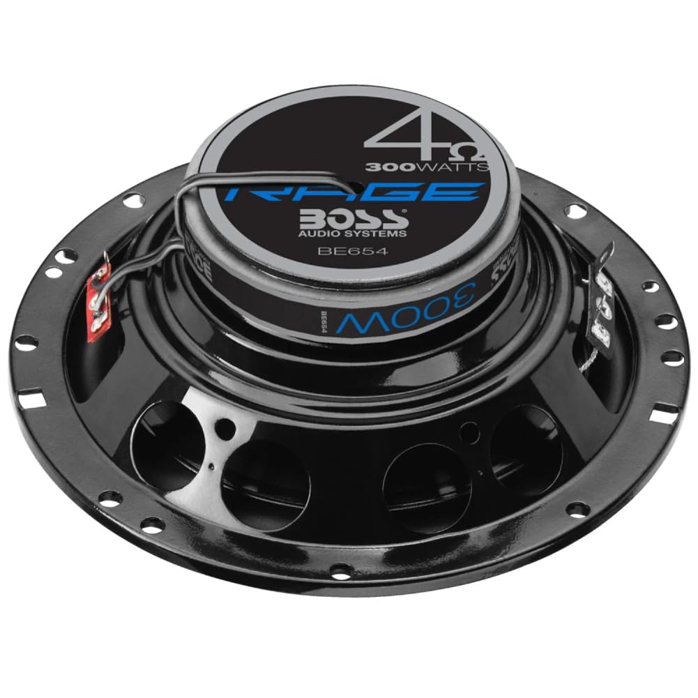 ZESTAW DO BOSS AUDIO SYSTEMS BE654 2 głośników koncentrycznych 4-drożny 6,5" 16,5 cm, 150 W RMS, maks. 300 W, 4 omy, niebieska dioda LED, gumowe zawieszenie, za parę + akcesoria gratis
