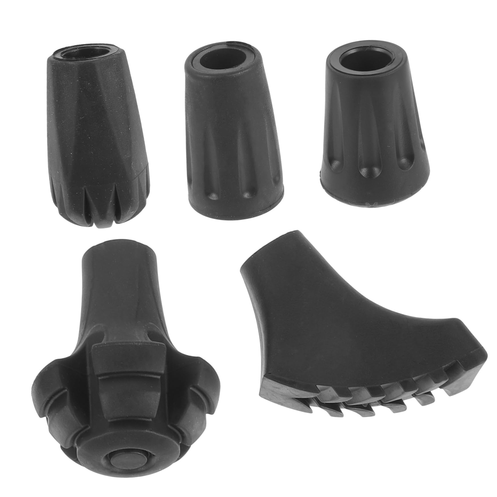 BESPORTBLE Trekkingstockpolster Trekkingstöcke Zubehör Gummifuß Für Wanderstöcke Tipps Zum Austausch Von Wanderstöcken Stangen Krücken Zubehör Krückenfußpolster Stock Black 5st