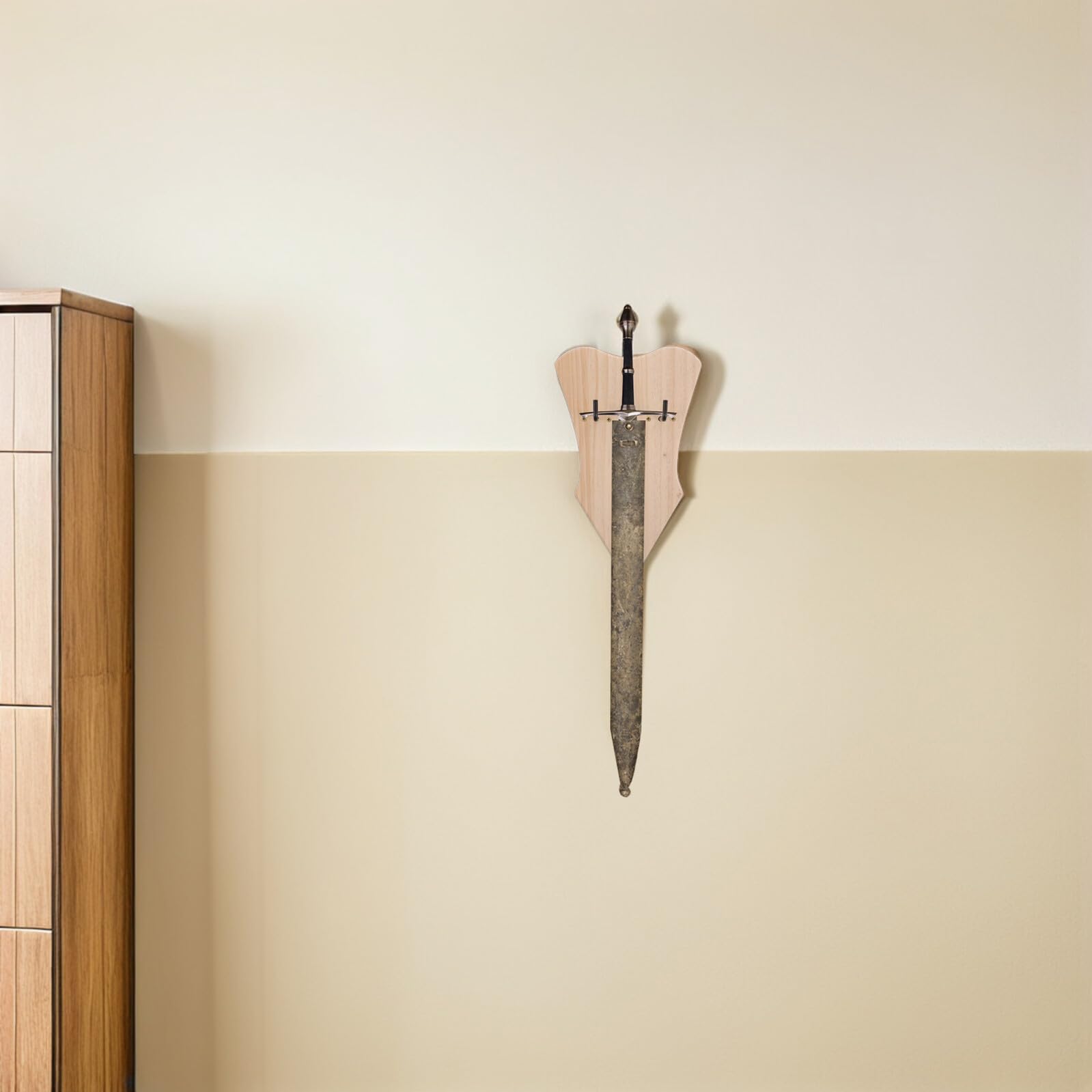 TOYANDONA Soporte de Pared Vertical para Espada de Madera, 27 Cm