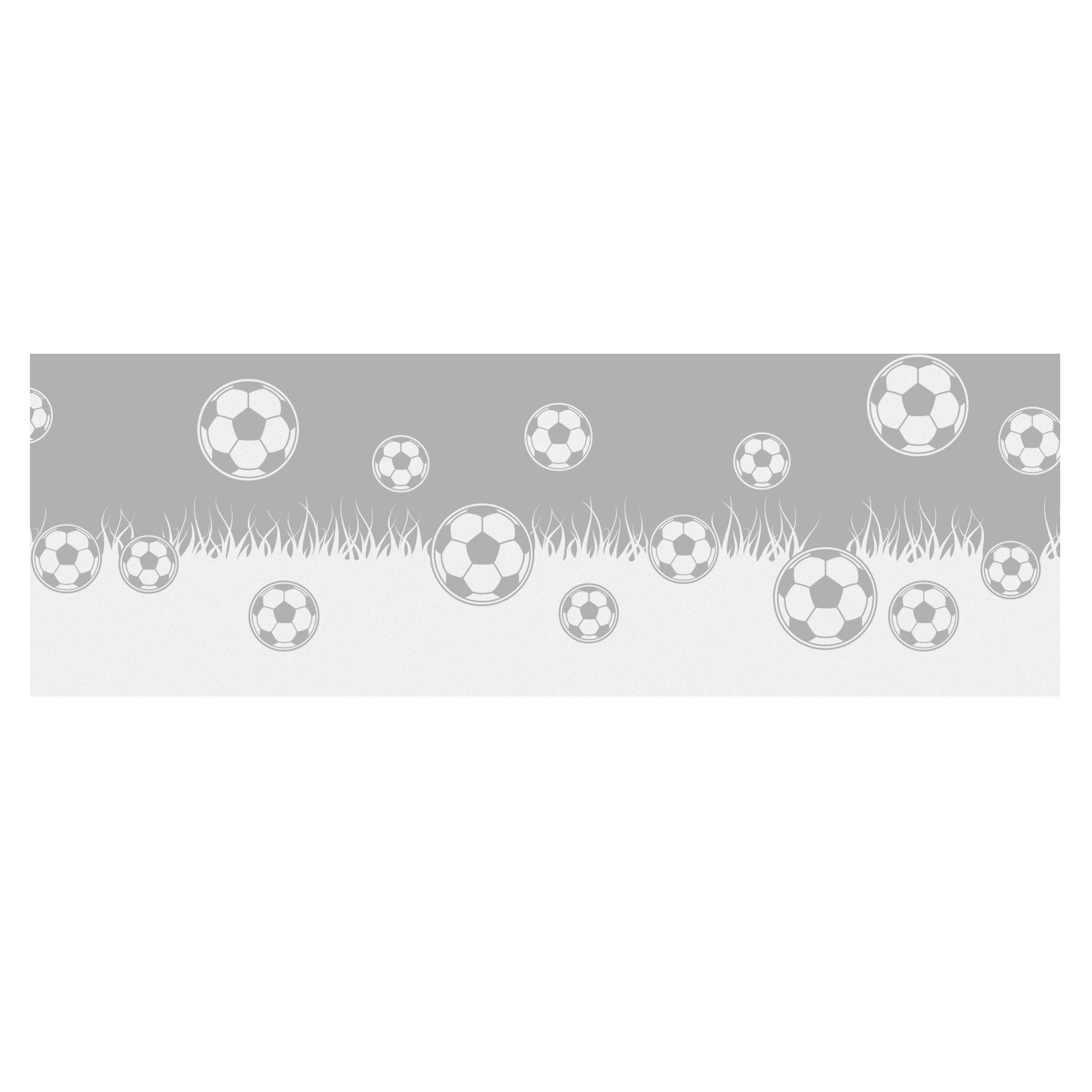 Fensterfolie statisch haftend Sport Sichtschutz Milchglas - Made in Germany - Fußball Modern Blickdicht Scheibe Innen Weiss Kinderzimmer Glas 1488 (180x60cm)