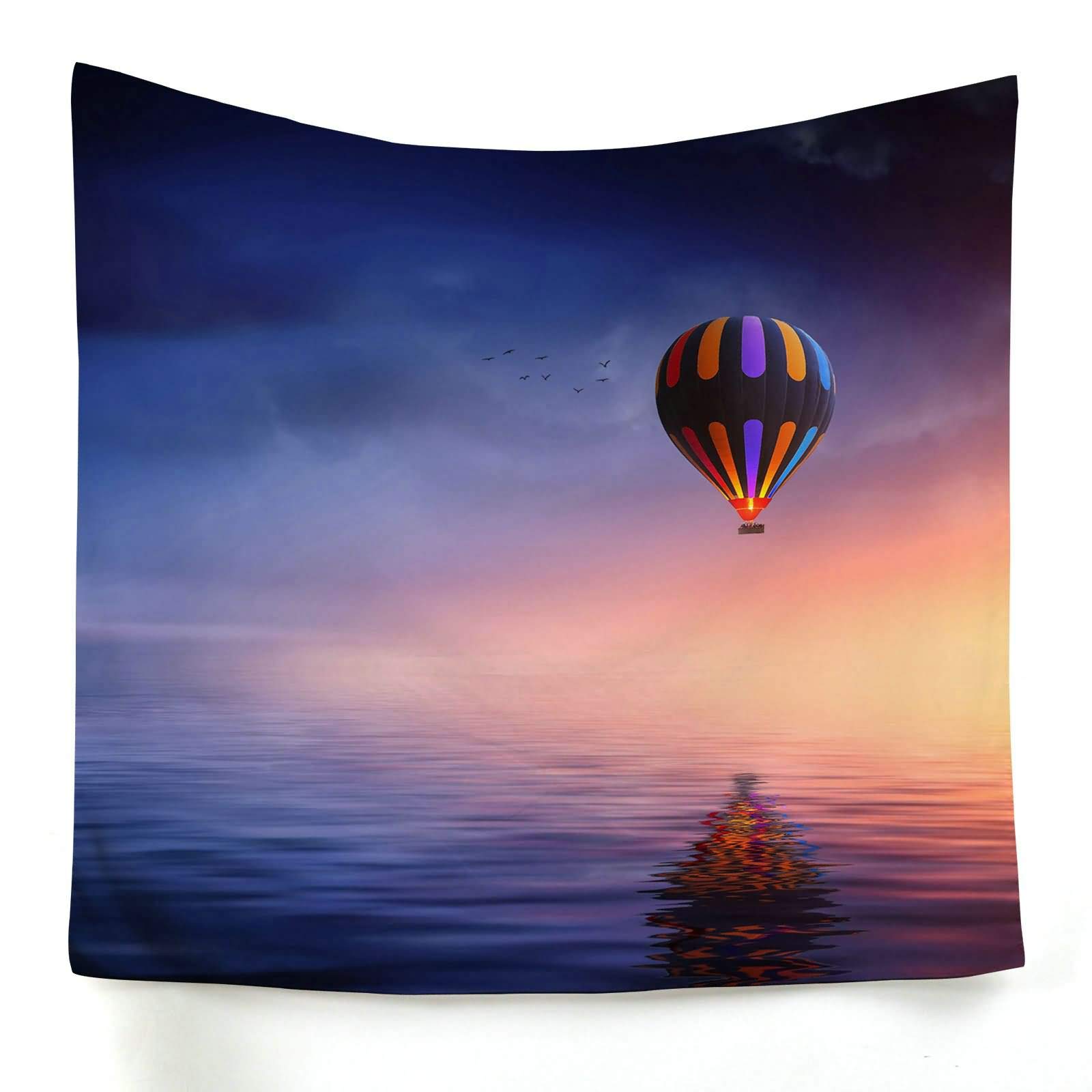 Tapisserie murale montgolfière multicolore 200x150cm pour decoration