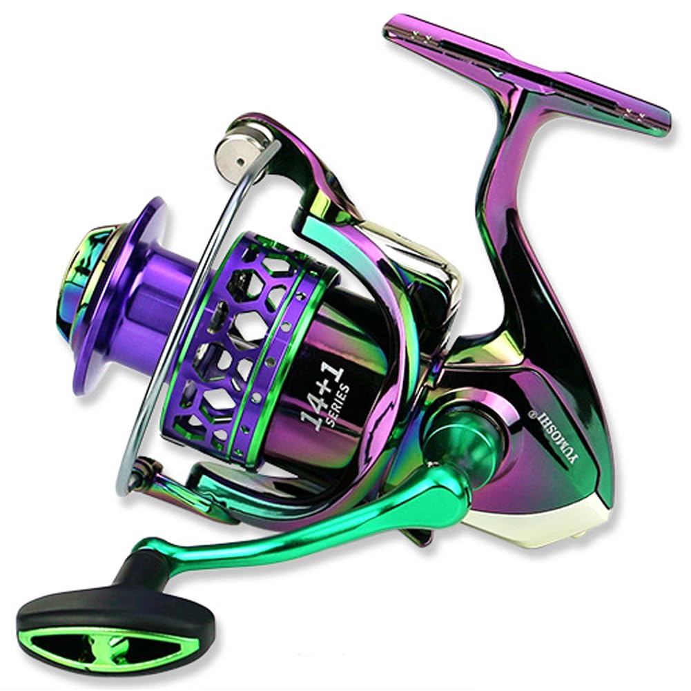 Pufei Colorful Trolling Reel Portable Spinning Fishing Reel 5.1:1 Gear Ratio Baitcasting Fishing Reel for Freshwater Saltwater