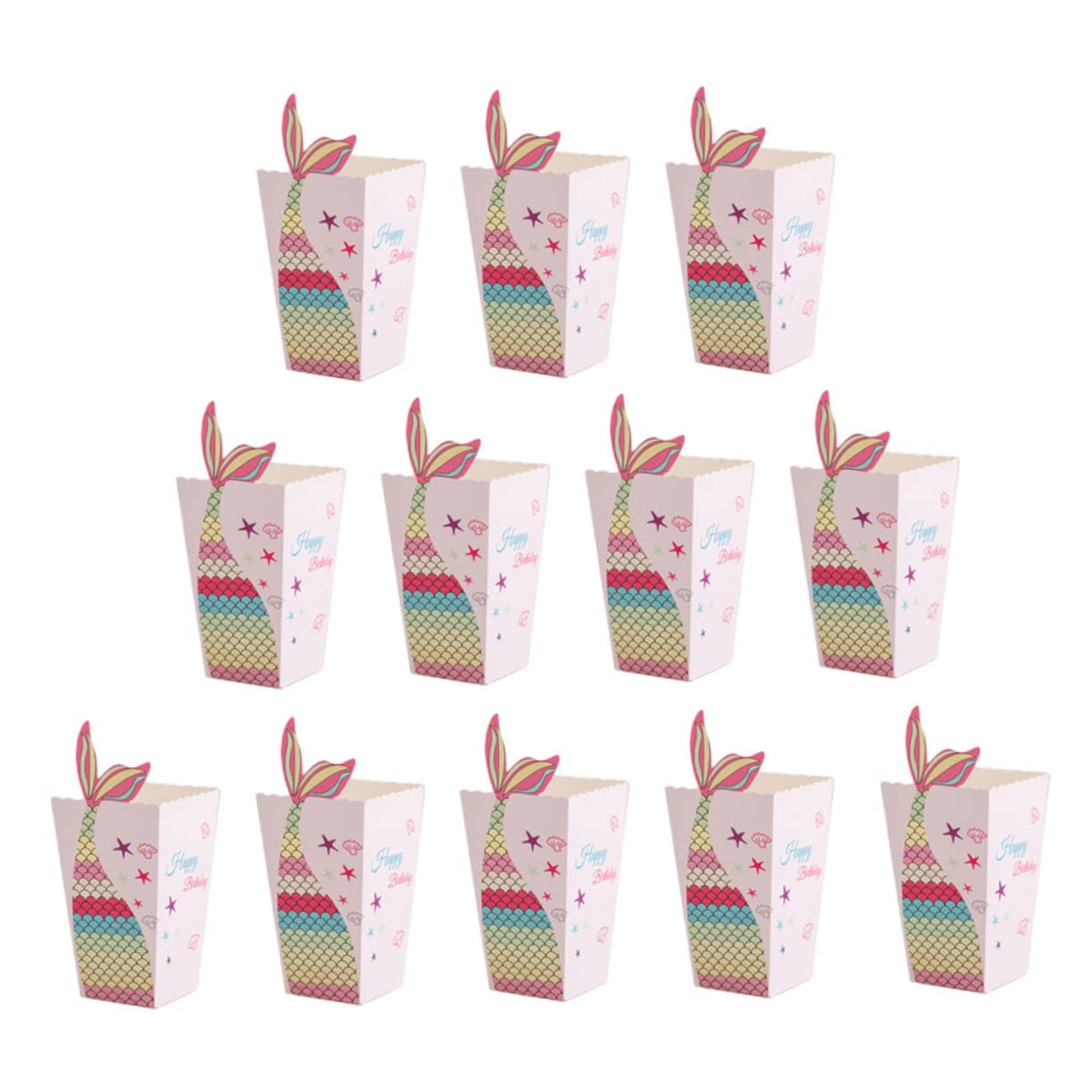 Cabilock 12-pack Popcorn Favor Boxes Graduation Popcorn Containers Reusable Snack Boxes for Party Creative Designs