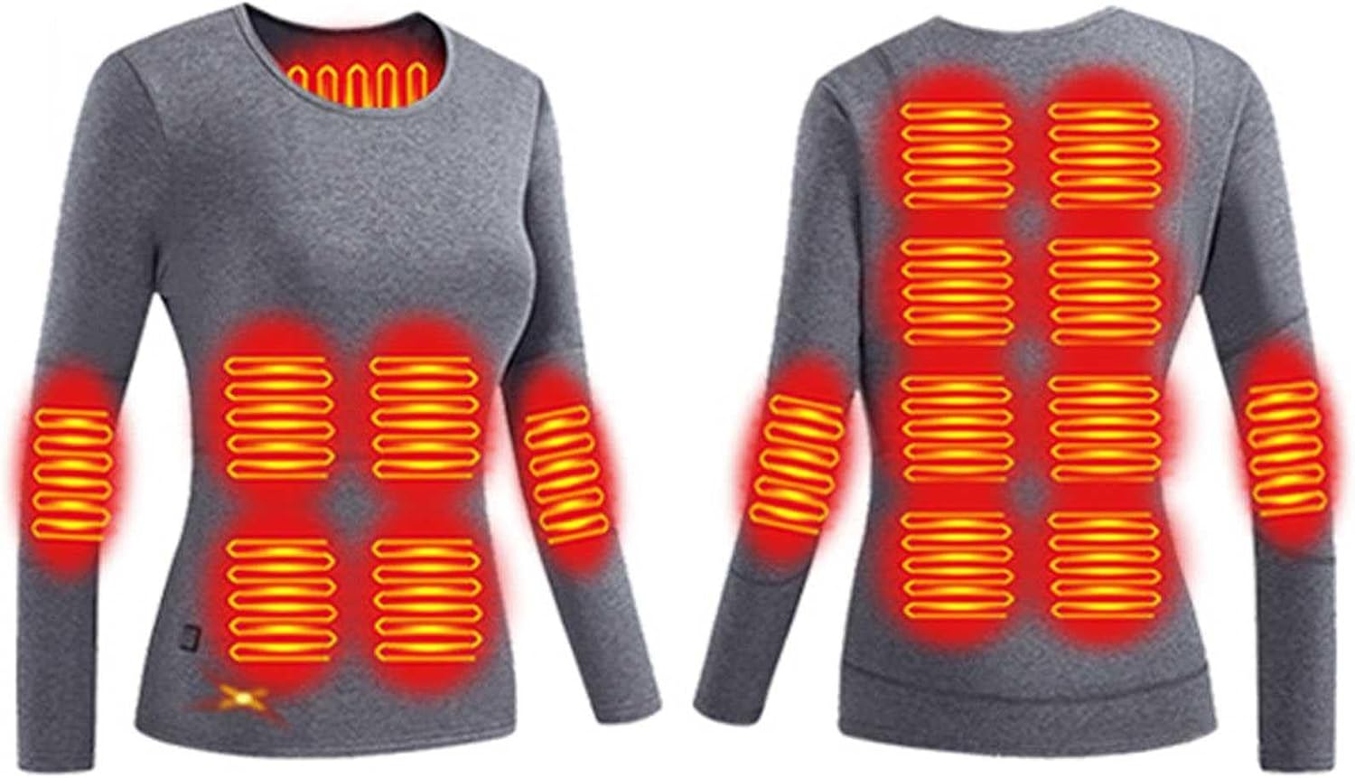 Electric Heated Underwear Shirt, Unisex, Thermal Base Layer Tops, 16 Heating Zone for Skiing, Motorcycle, Outdoor