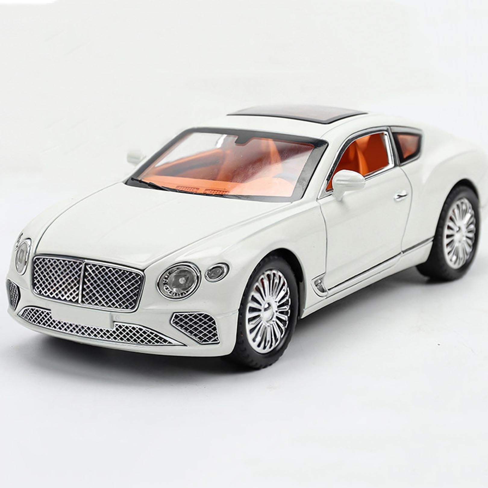 Modellino in scala 1:24, compatibile con Bentley Continental GT, modellini in metallo pressofuso per collezionisti (White)