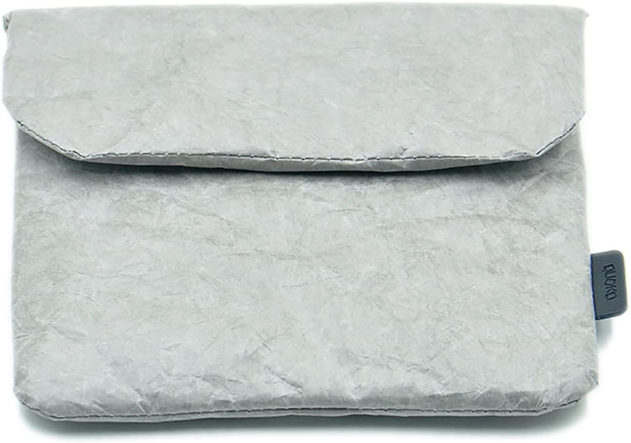Vintage/Retro Tyvek Paper Tablet Sleeve Case, Bag for iPad, Air, Pro, Mini, Surface, Galaxy Tab, Kindle, 12inch Laptop Sleeve Scrapbooking Stickers Organizer (Gray, iPad 9-11")
