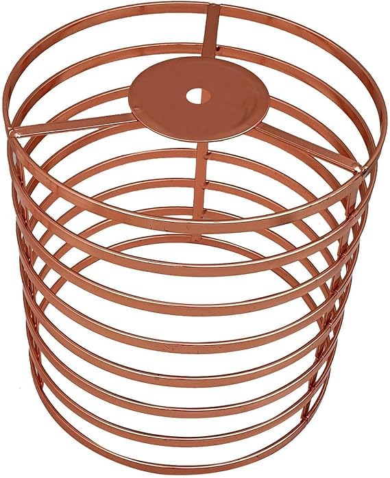 Rose Rose Gold Ceiling Light Wire Round Metal Basket Pendant lampshade, Ceiling Fitting Light & Industrial Style Light for Indoor Pendant Light Shade lamp Shade (Rose Gold) — image 1