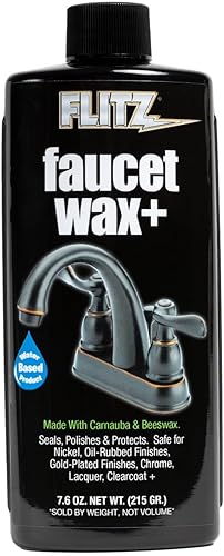Flitz Cera para llave WAXX Plus - Botella de 7.6oz fabricada en EE. UU., limpiador y abrillantador para llaves a base de agua para manchas de agua,