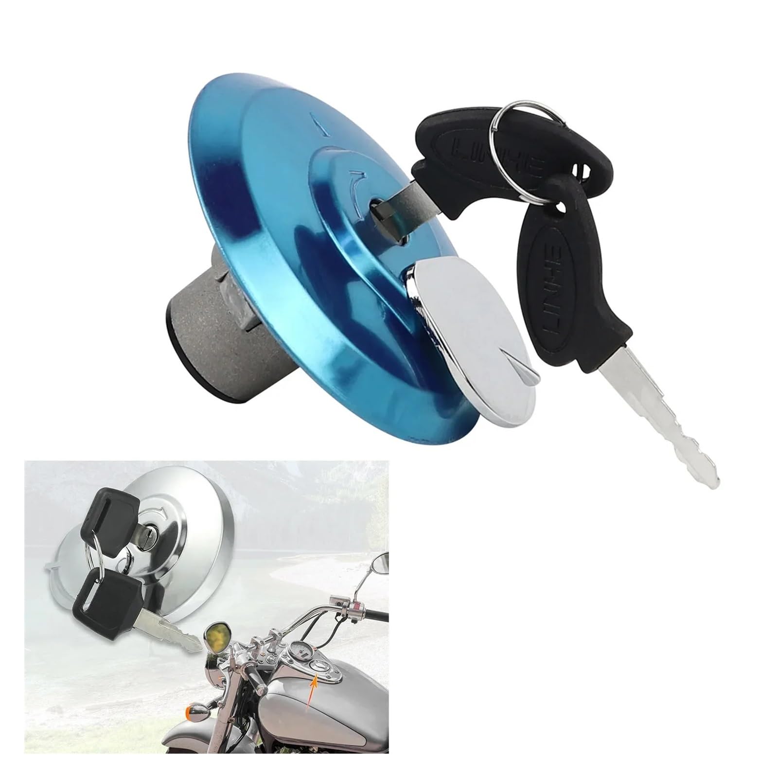 Tappo Serbatoio Serratura Serbatoio Tappo Carburante Per Hond&a CB650 CB750 | Tappo Del Serbatoio In Metallo Resistente, Guarnizione A Prova Di Perdite, Funzionamento Facile Anche