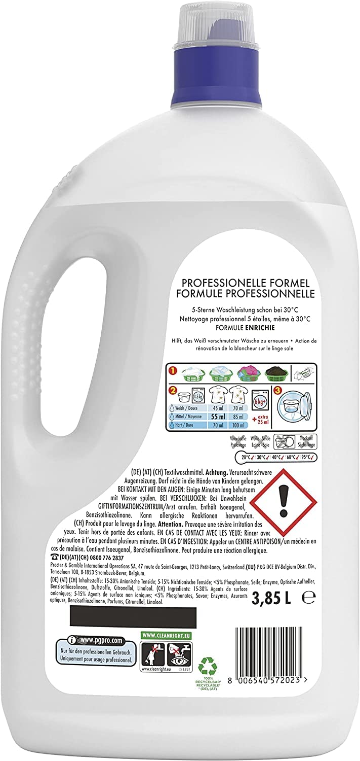 Ariel Detersivo liquido professionale, universale, 3,85 l, 2 x 70 lavaggi