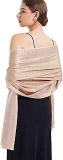 Sparkling Metallic Pashmina Shawl Wraps Scarf for Evening Party Bridal Wedding Formal Dresses