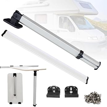 Removable Table Leg and Slide Rail for Motorhome Yacht 51.5-78 cm Telescopic Zip Folding Table Leg 50 cm Guide Rails Sturdy Removable Table Leg Motorhome Table Base Holder