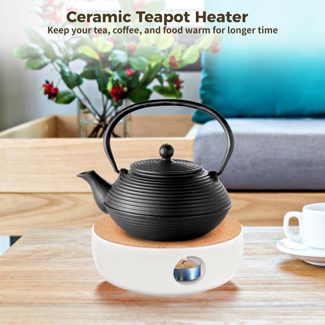 Ceramic Teapot and Mug Warmer, Insulation Base for Tea, Coffee, and More, Aromatherapy Light Holder