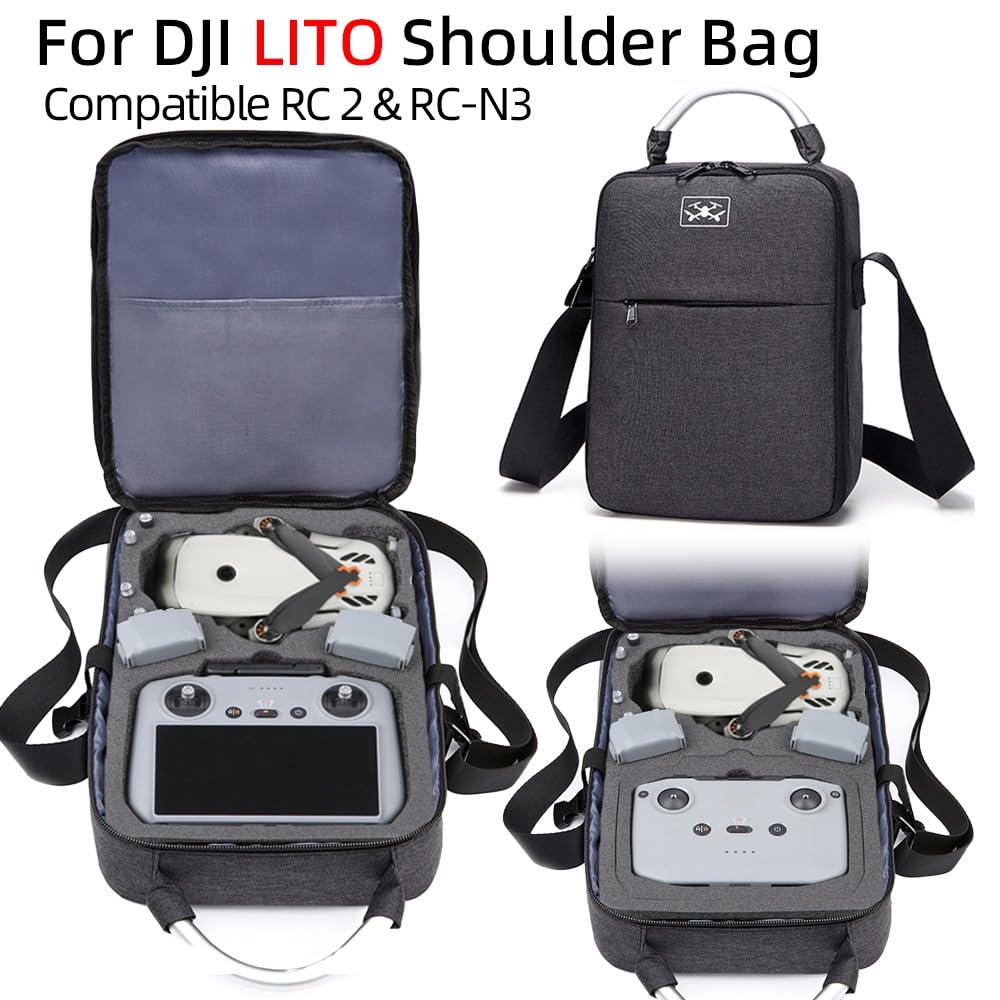 Futerał do przechowywania DJI Lito X1 Organizer Bag Lito 1, przenośna torba na ramię RC 2 torba Rossbody RC N3 torba ochronna akcesoria do dronów, Czarny, Pudełko do przechowywania