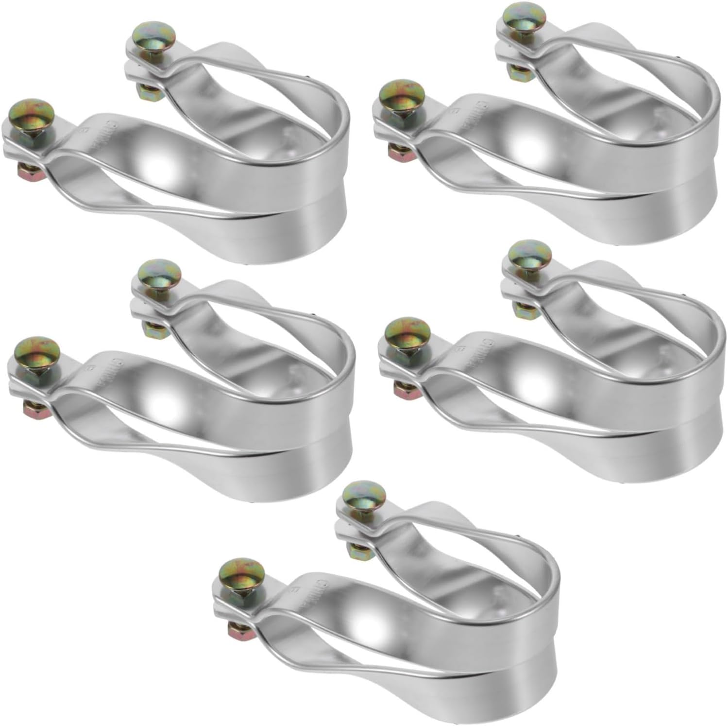Happyyami 5sets Heavy Duty U-shaped Aluminum Frame Clamps for Greenhouse and Shed Easy to Install Cross Connectors No Drilling Required and Reliable for Steady Support