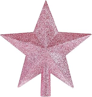 15CM Pink Mini Star Tree Topper - Glitter Star Topper for Small Christmas Trees