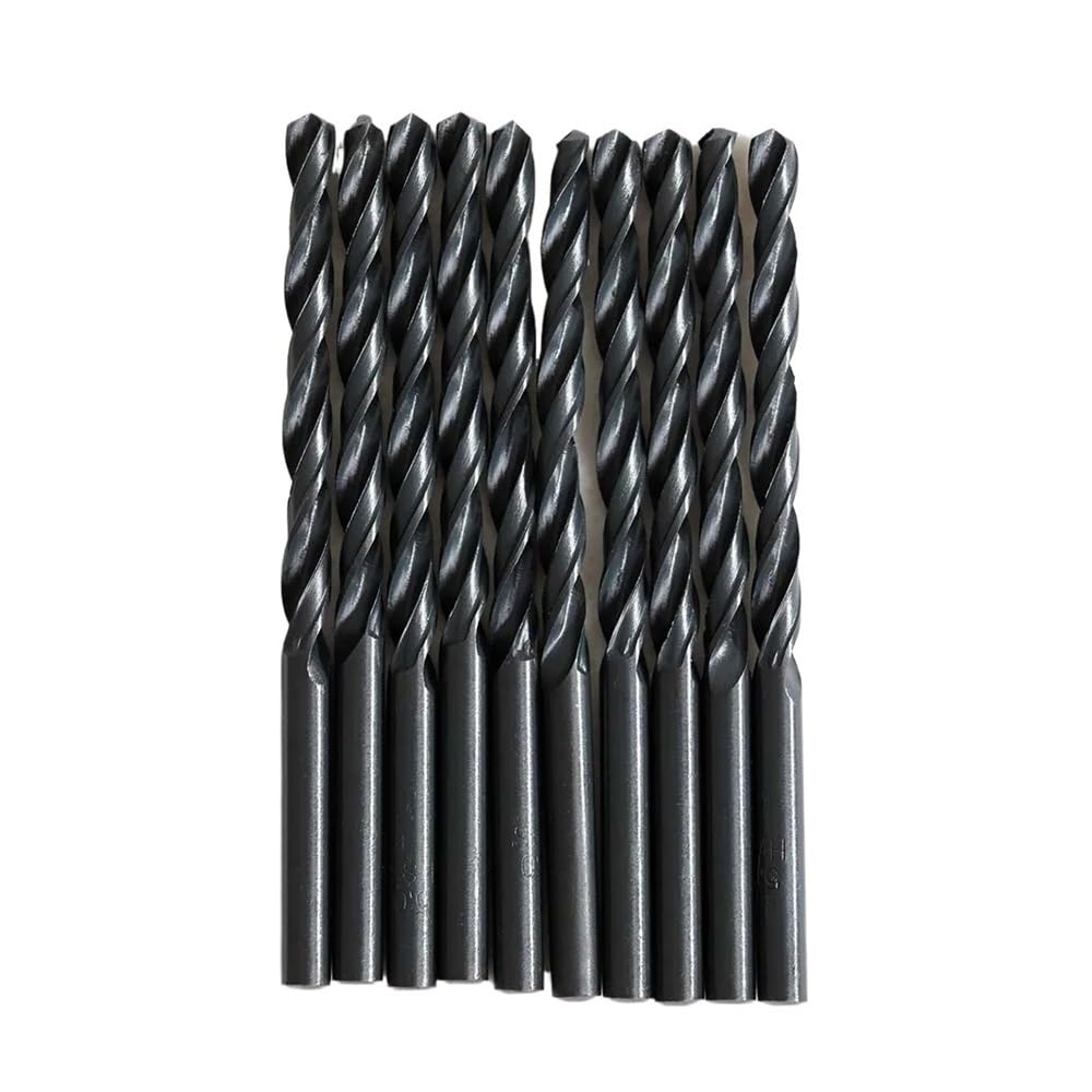 Lot de 5/10 forets hélicoïdaux en acier rapide de 1 à 10 mm, forets hélicoïdaux HSS, outil de poinçonnage for métaux, outils de travail du bois(10PCS,6mm)
