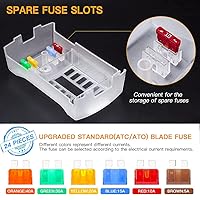 Vista 6 de Upgraded 300A 12 Way Blade Fuse Block Fuse Box with 2 Positive Power Inputs Negative Bus, ELECTOP 12 Circuit Fuse Holder ATC/ATO Fuse Block Panel