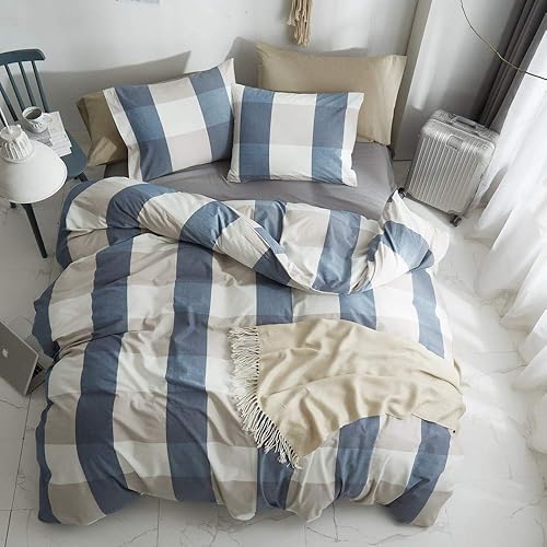 Miniatura 8 de HYPREST - Juego de funda de edredón de microfibra refrigerante, suave y ligera, con volantes de color rosa y rubor. Juego de funda de edredón, con