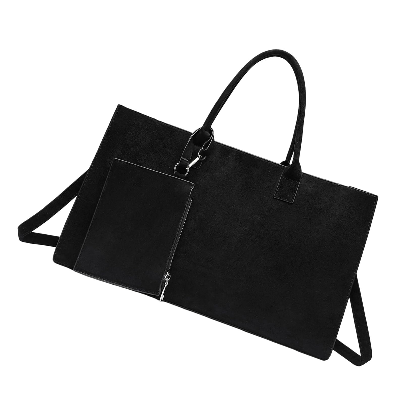 Borsa a tracolla organizzata in pelle scamosciata Set Portamonete staccabile Scomparti multipli Portamonete staccabile facile da viaggiare