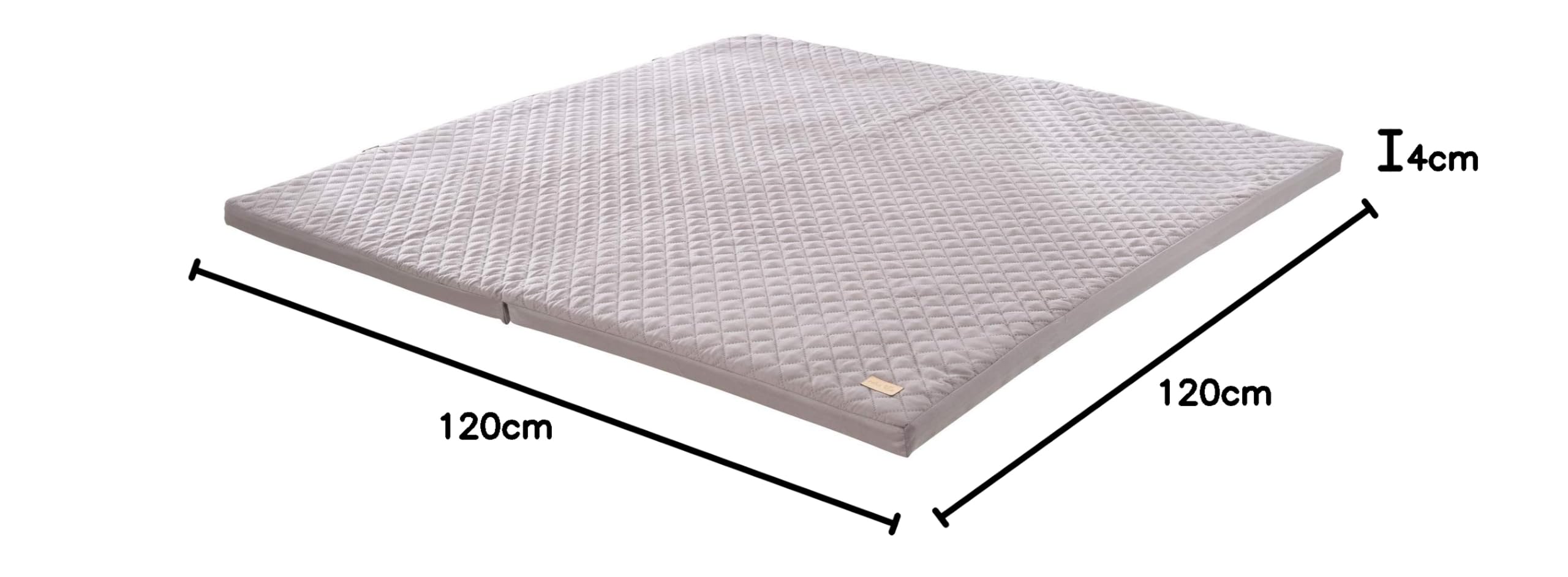 roba Materasso da Gioco roba Style - Pieghevole - per Giocare e Gattonare - 120 x 120 cm - Sfoderabile e Lavabile in Lavatrice - Microfibra - Trapuntato - Grigio