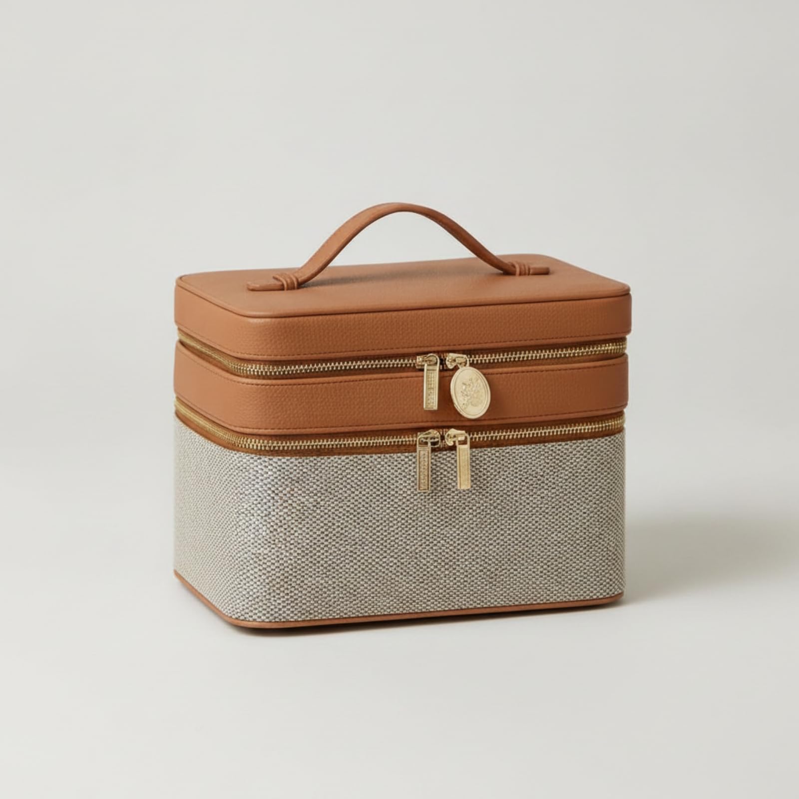 Bolsa Maquillaje Viaje Portátil | Práctica, Neceser Maquillaje, Versátil, para Tocador, Gris Marrón