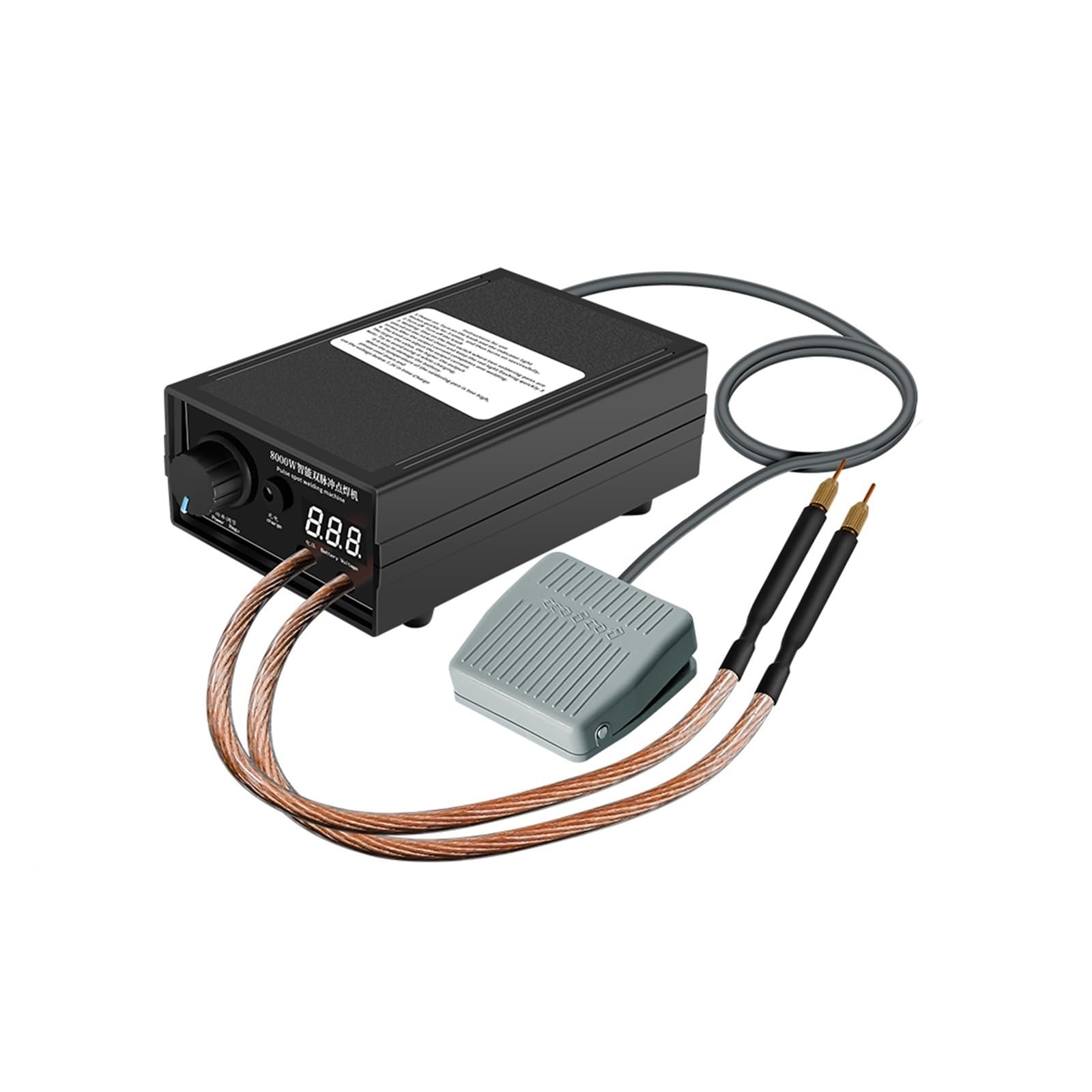 8000W Dual Pulse Spot Welding Machine Li-Battery Battery 0.1-0.15mm Nickel Sheet DIY Digital Welder The Weld is Strong(Pedal Type)