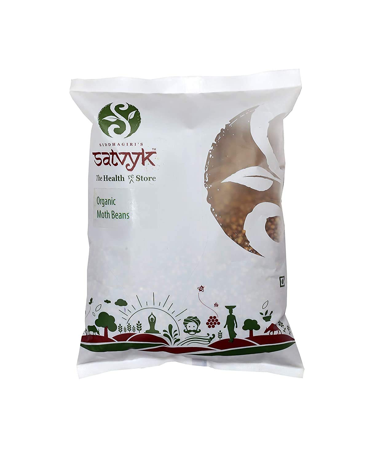 S Siddhagiri's SATVYK THE HEALTH re STORE Moth Whole (1000gm) - Sabut Unpolished Moth Beans | Vegan & Gluten-Free | Matki Whole | Moth Sabut | Rich In Protein & Fibre | Turkish Gram