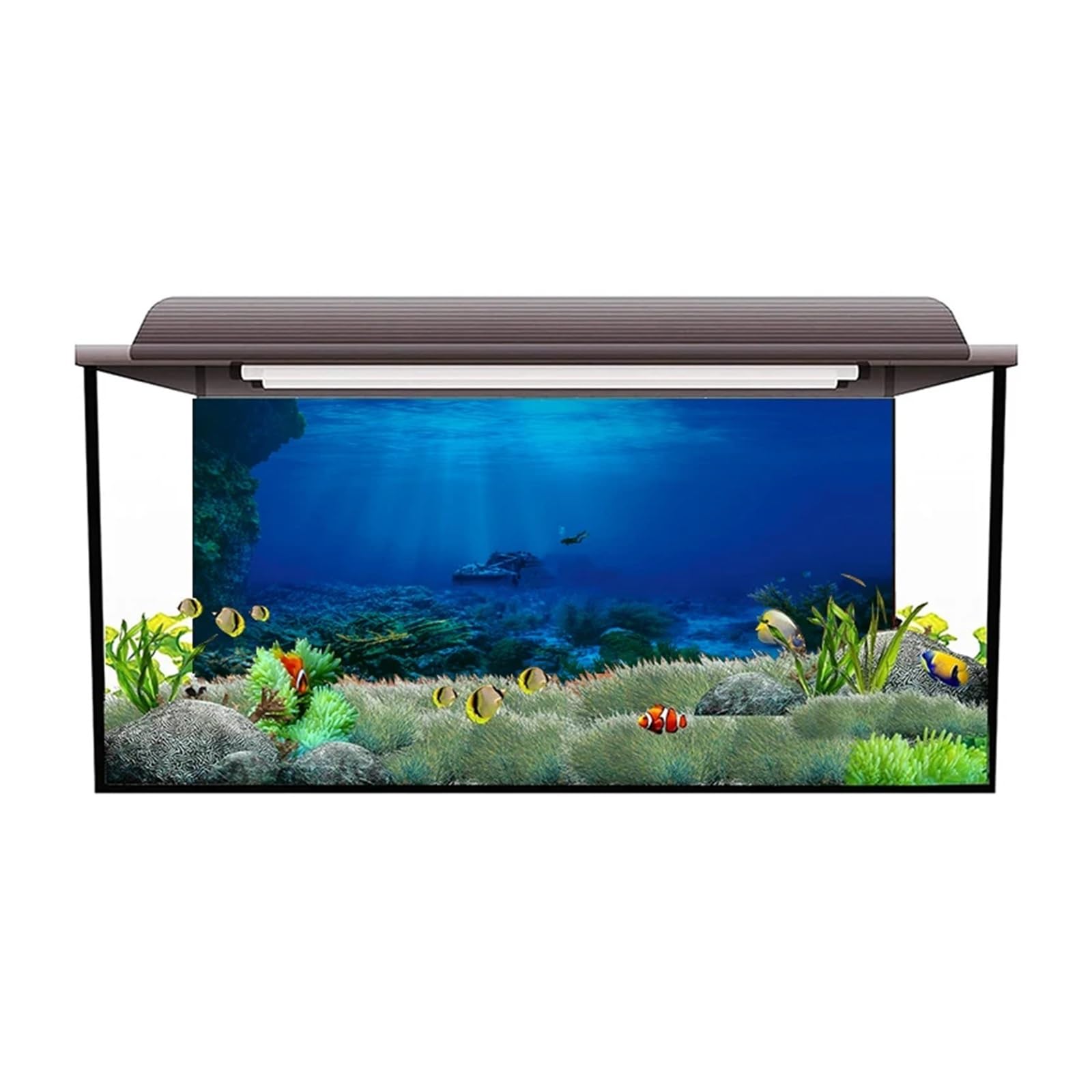 Poster di Sfondo Adesivo for Acquario con fondale Marino Blu Profondo(50x100cm)