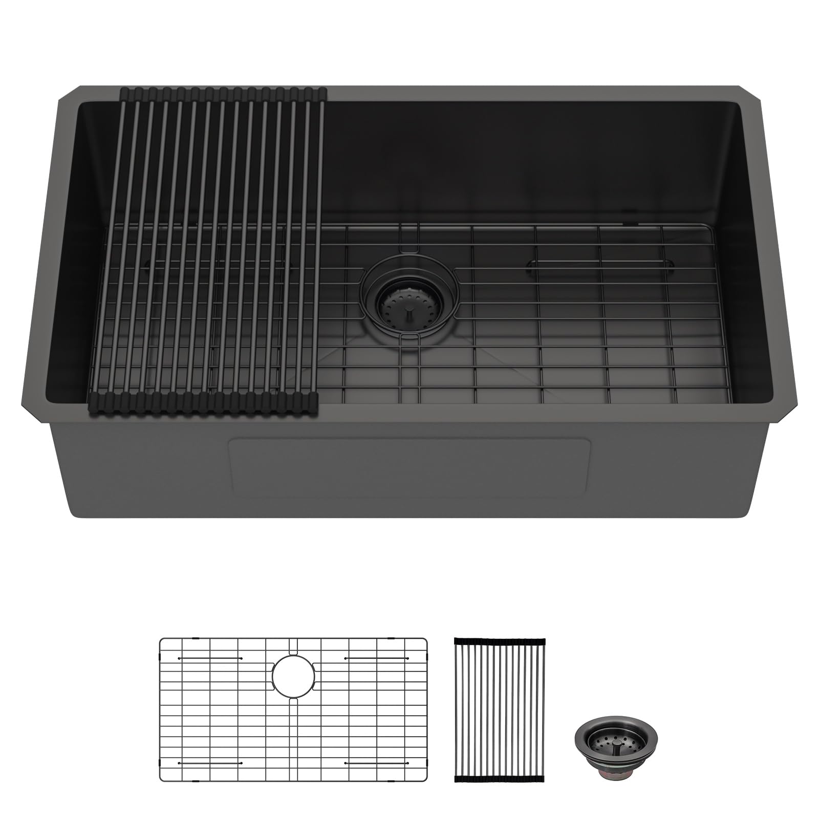 Lordear 33x19 Matte Black Undermount