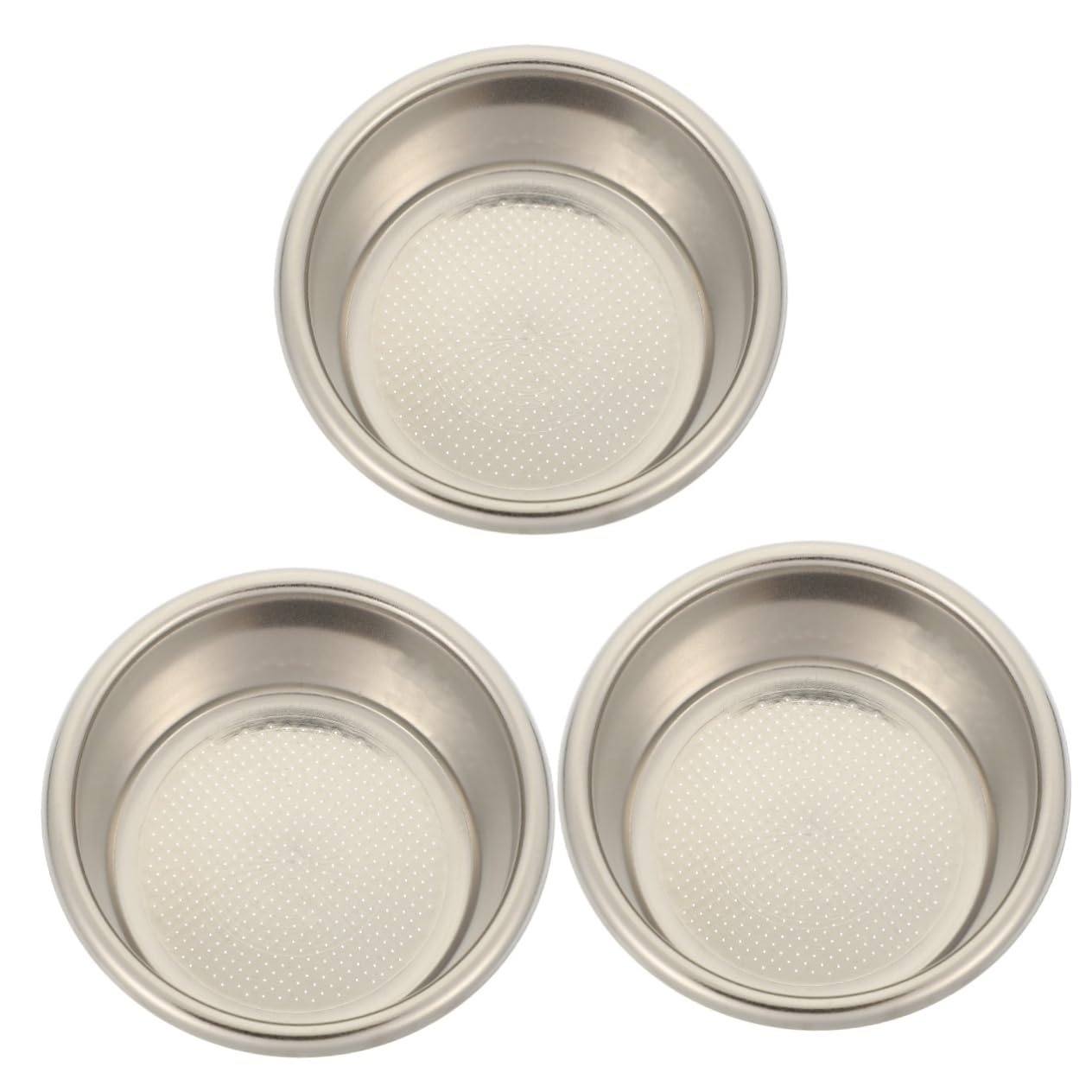 Housoutil 3pcs Espresso Filter Basket Stainless Machine Accessory Multiple Design for Fine Filtration Compatible Various Espresso Models for Coffee