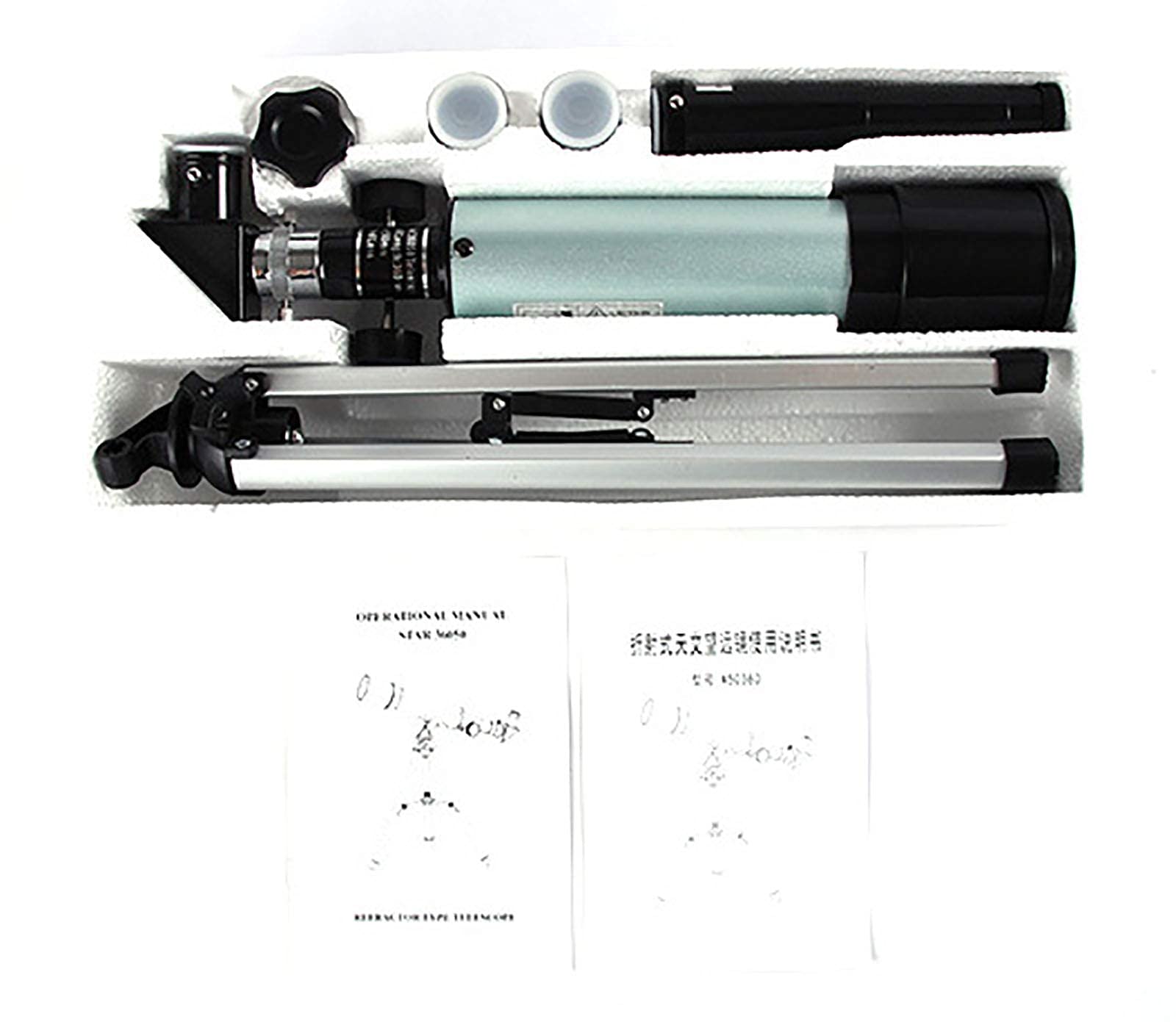 Telescopio astronómico, Refractor Profesional para Adultos, telescopio Refractor portátil de 50 mm para Principiantes y niños, Ocular Sr4 mm/h20 mm, Longitud Focal: 360 mm