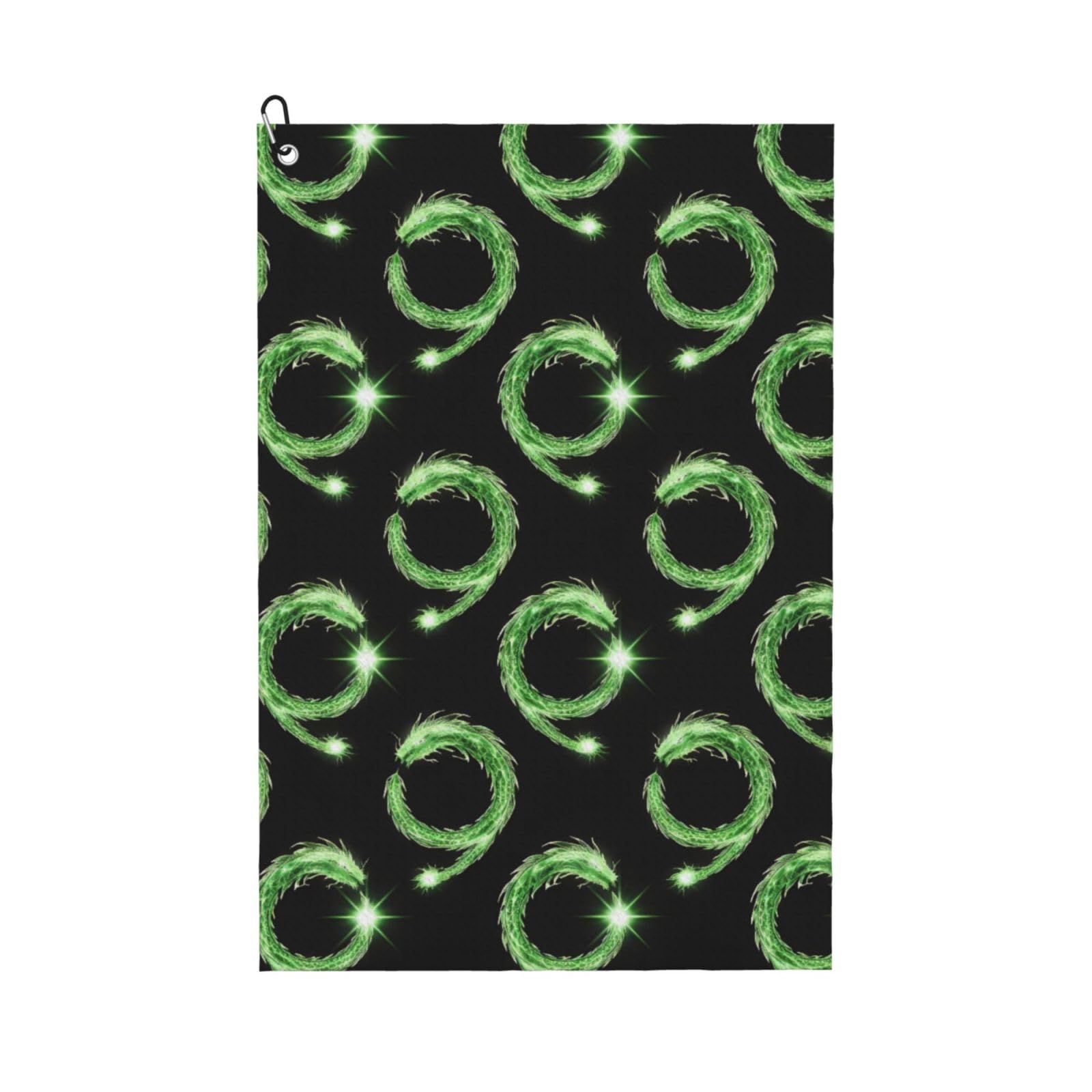 BSDFGSDD Green Fire Flame Dragon Black Art Golf Towel 24 x 16 inches