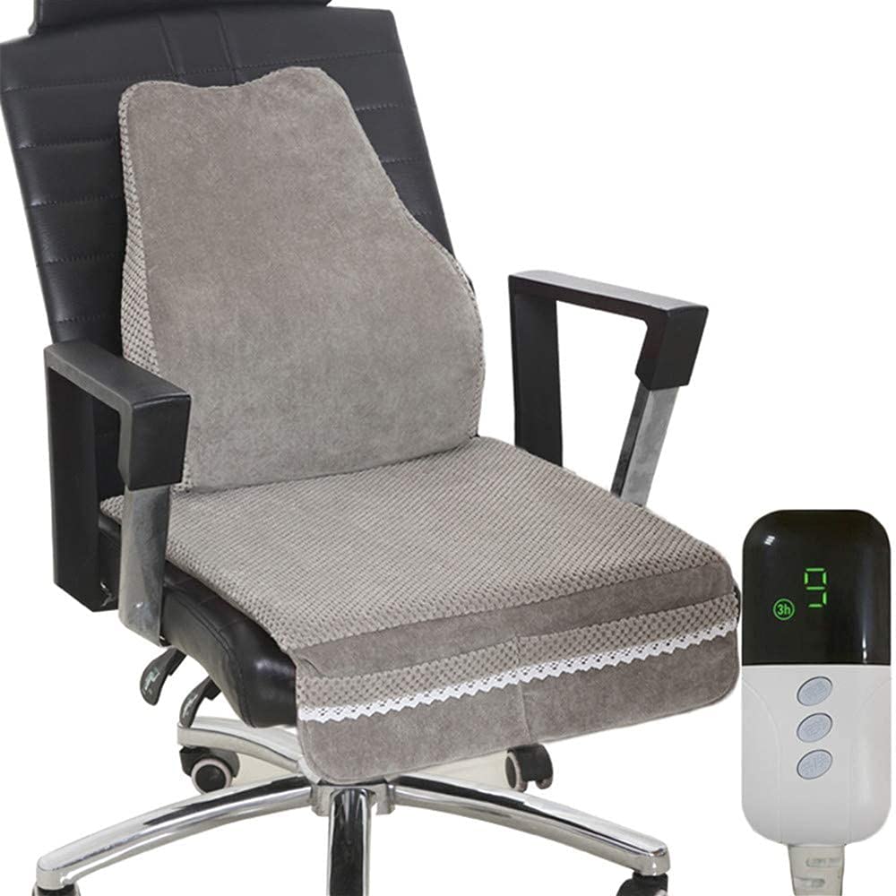 Cojín Asiento Calefactable Asiento Universal, Cojín para Silla de Oficina con Calefacción, Almohadilla para Cubierta de Asiento, 9 Termostatos de Temperatura Controlada, 220V Grey