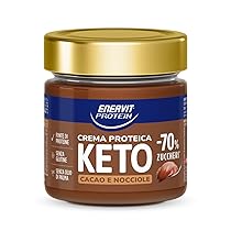 Enervit, Protein Cream Keto Cacao e Nocciole, -70% di Zuccheri, Crema Proteica Spalmabile con Cacao e Nocciole, Per una Colazione Golosa e Saziante, Senza Glutine, Barattolo da 180gr