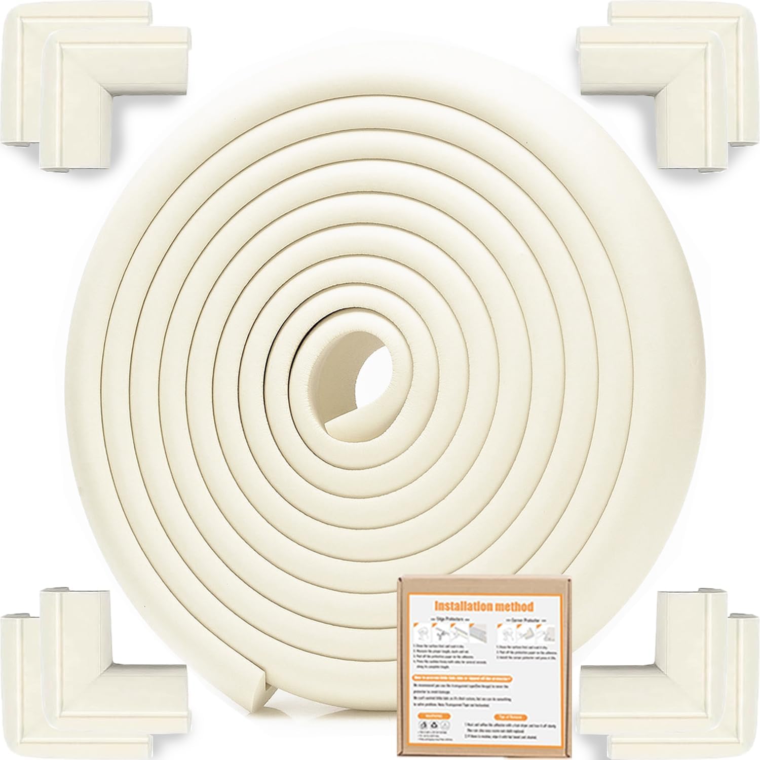 Dekukar Kind Möbel Stoßfänger Baby Proofing (Große 4.4M Rand 8 Eckschutz), Schwerlast Soft NBR Kantenschutz Schaumstoff, Tischkantenschutz Ecken für Schublade (Vorgeklebt, Baby Kopfschutz)